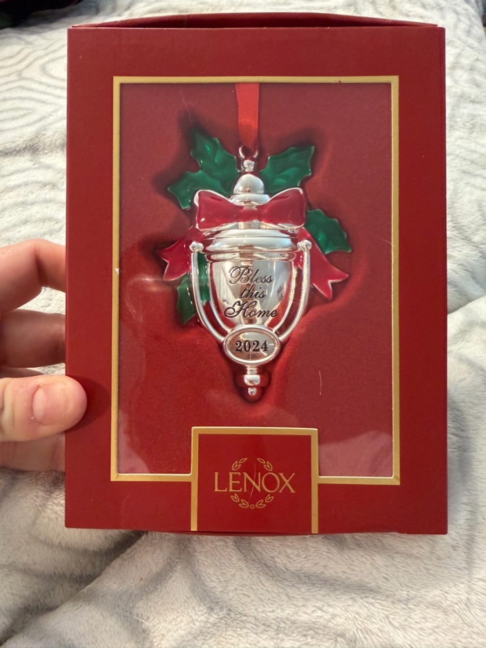 LENOX 2024 BLESS THIS HOME Metal & Enamel Christmas Ornament Door Knocker